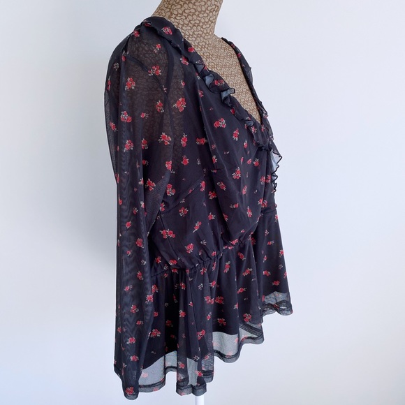 ASOS New Look Floral & Ruffle Top - Picture 2 of 3